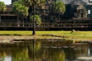 The grand Angkor Wat temple was built in the 12th century