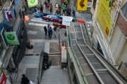 Central–Mid-Levels escalator and walkway system gains an elevation of 443 ft along the rather steep streets of Hong Kong
