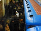 Zoloti Vorota, one of the central tube stations in Kiev goes very hectic during the daytime.