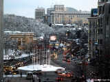Sleek streets of Kiev would not easily give in to snowfall.