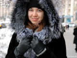 Fur coats are very popular among Kievian ladies amid the cold winter.