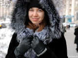 Fur coats are very popular among Kievian ladies amid the cold winter. 