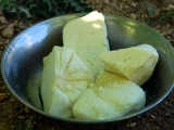 Friendly nomads offered us a delicious treat: goat cheese.