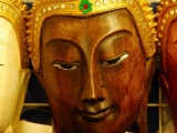 Wood carved Budha maskes are very popular